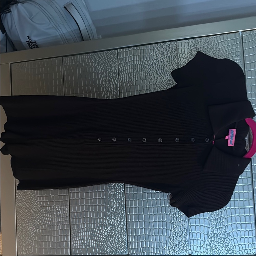 Edikted Black and Pink Buttoned Sheath Jumpsuit